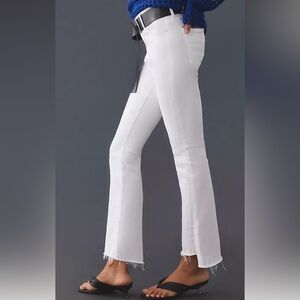 Mother White The Insider Crop Step Fray Jeans Size 27